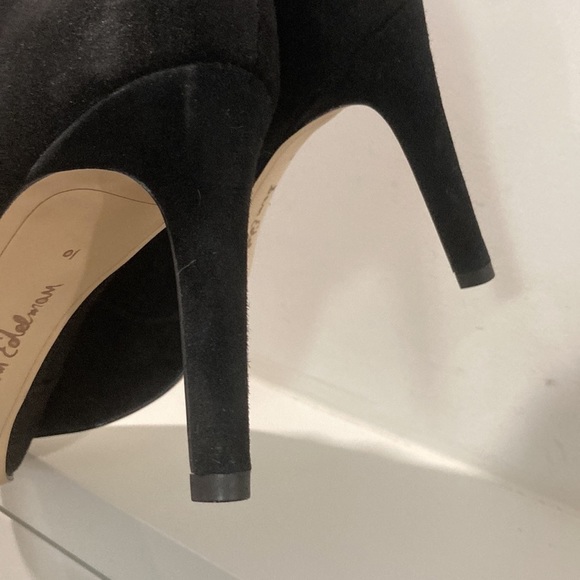 SAM Edelman Black Karen Suede Pointed Toe Ankle Boot Size 10 - Picture 6 of 11